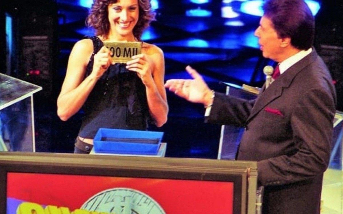 Cynthia Benini e Silvio Santos