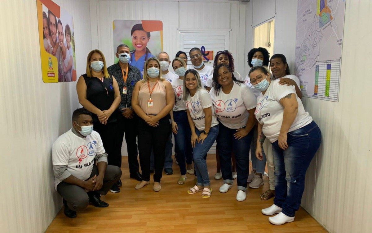 A equipe da UBS Vilar Novo e do Sesc no evento Novembro Azul