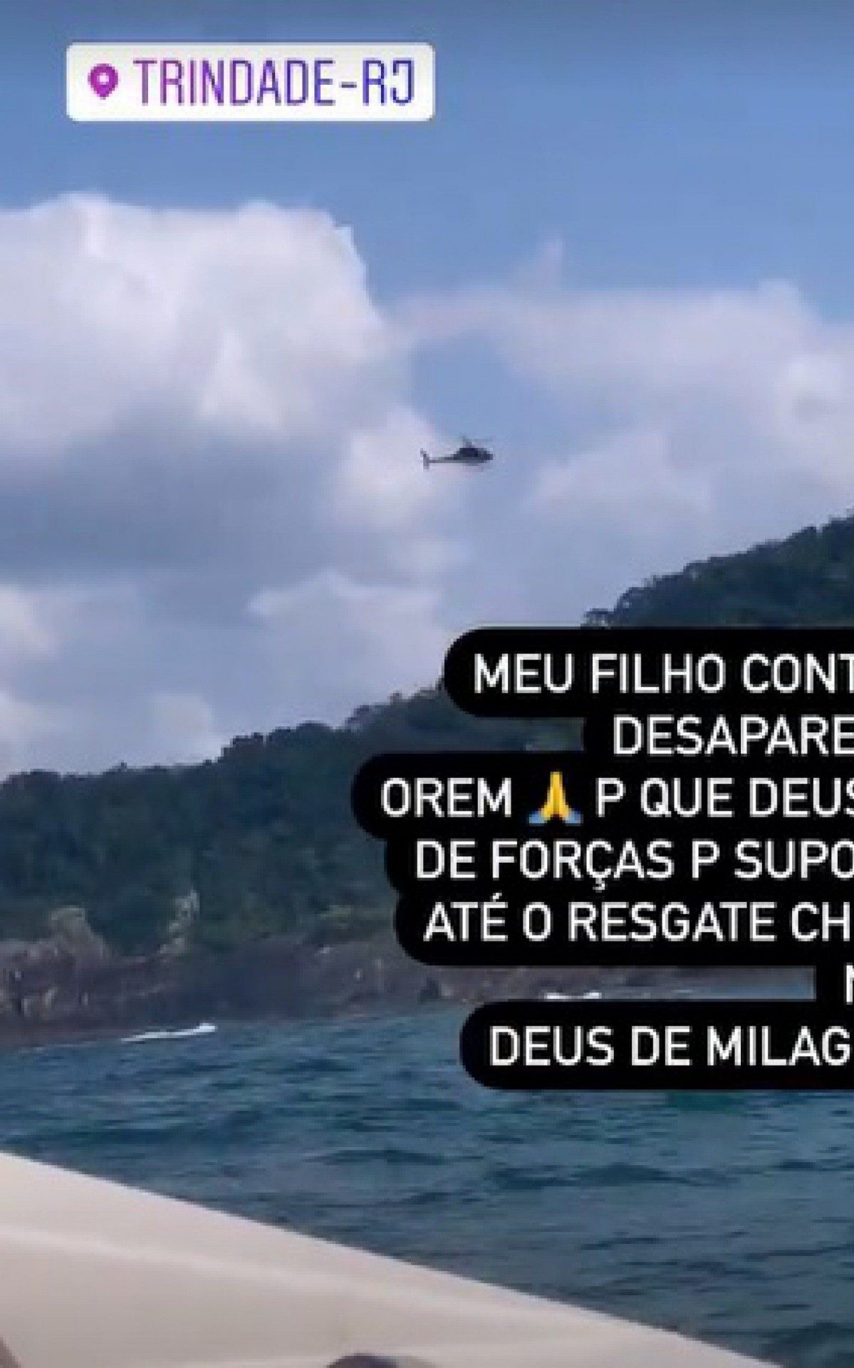 M&atilde;e do copiloto acompanha buscas em Trindade, no litoral fluminense