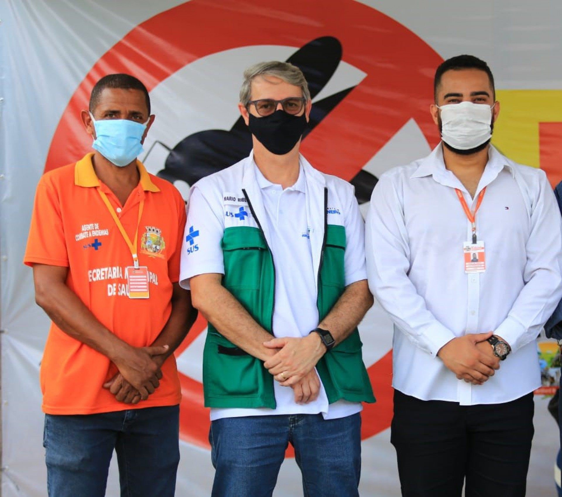 Alexandre Pinheiro, Mario Ribeiro e Brayan Lima destacaram a importância de se intensificar o combate à dengue - Rafael Barreto / PMBR