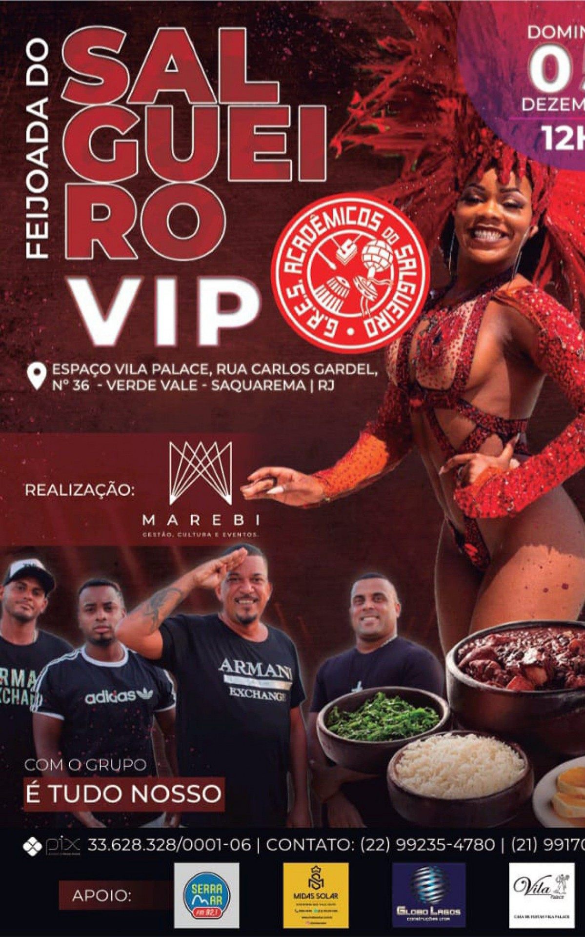 Feijoada Vip do Salgueiro vai agitar Saquarema