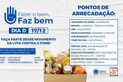 Governo Municipal realiza Dia D da campanha de alimentos 