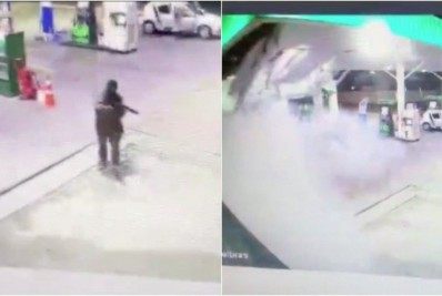 Cofre de posto de gasolina é explodido por homens fortemente armados