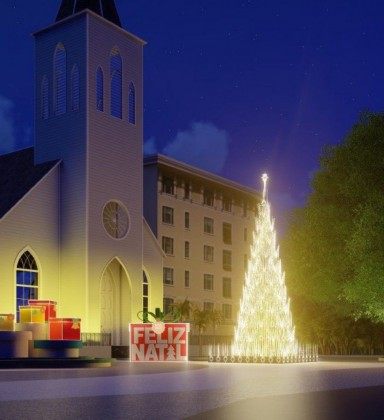 Com 16 metros, Árvore de Natal da Praça da Matriz, em Meriti, será acesa  neste sábado (4) | São João de Meriti | O Dia