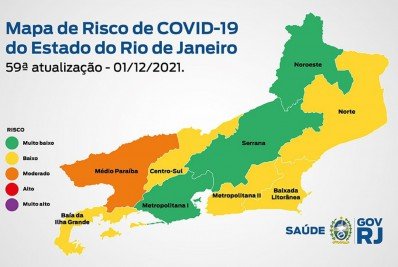 Mapa de risco da Covid-19: estado se mantém em bandeira verde, com risco muito baixo