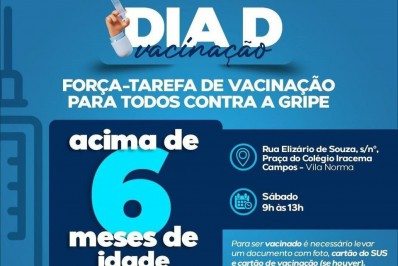 Meriti realiza força-tarefa de vacinação contra a gripe neste sábado (4)