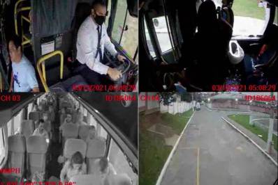 Vídeo mostra momento em que criminosos assaltam e trocam tiros dentro de ônibus em São Gonçalo