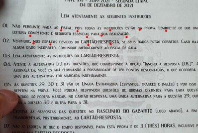 Enigma: UFPel aplica prova com frase 'Fora Bolsonaro' formada em caracteres em negrito