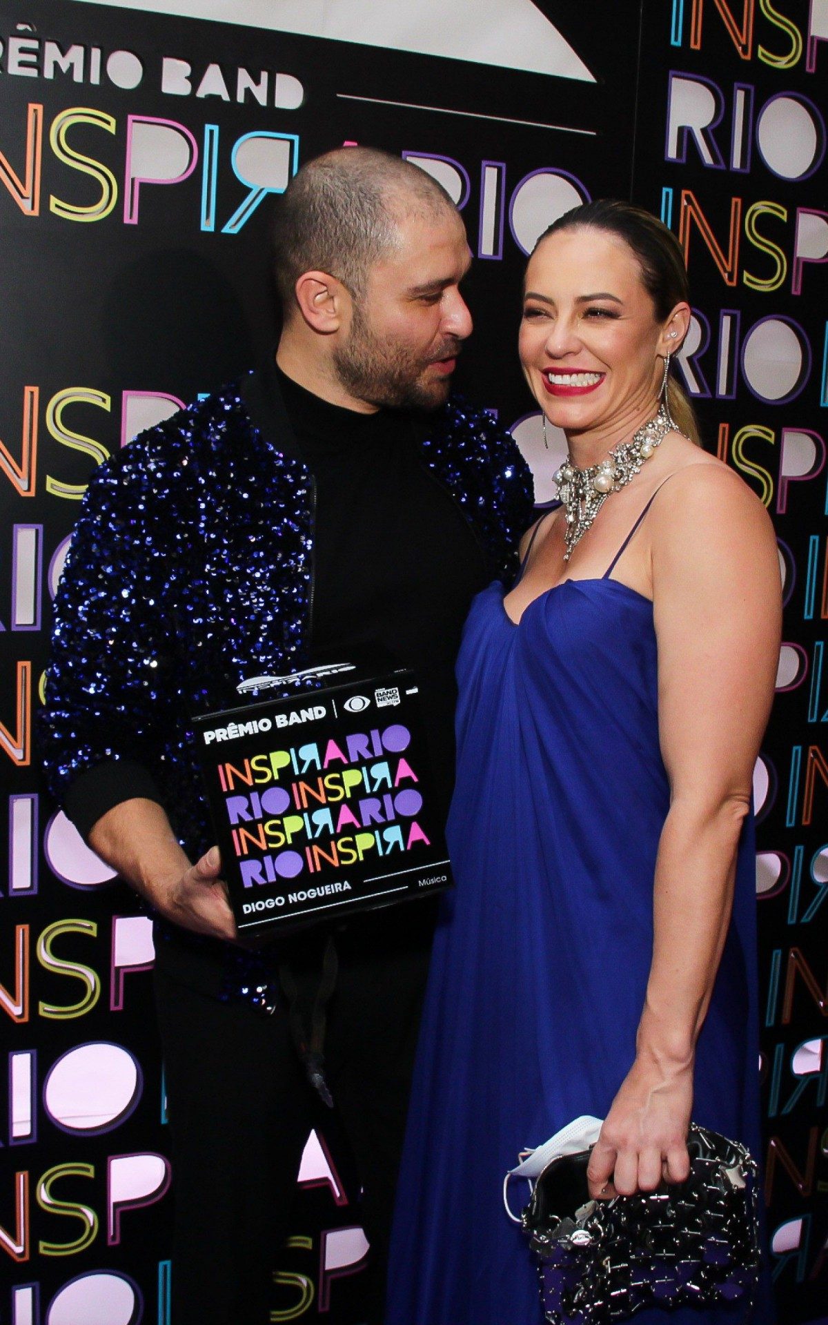 Diogo Nogueira e Paolla Oliveira na premia&ccedil;&atilde;o Band Inspira Rio, no Copacabana Palace, na noite desta ter&ccedil;a-feira