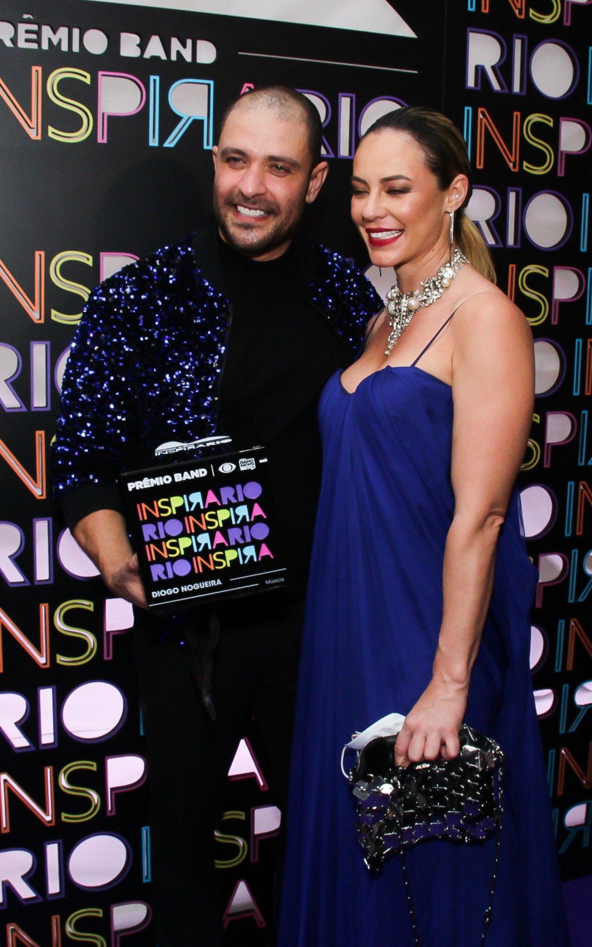 Diogo Nogueira e Paolla Oliveira na premia&ccedil;&atilde;o Band Inspira Rio, no Copacabana Palace, na noite desta ter&ccedil;a-feira