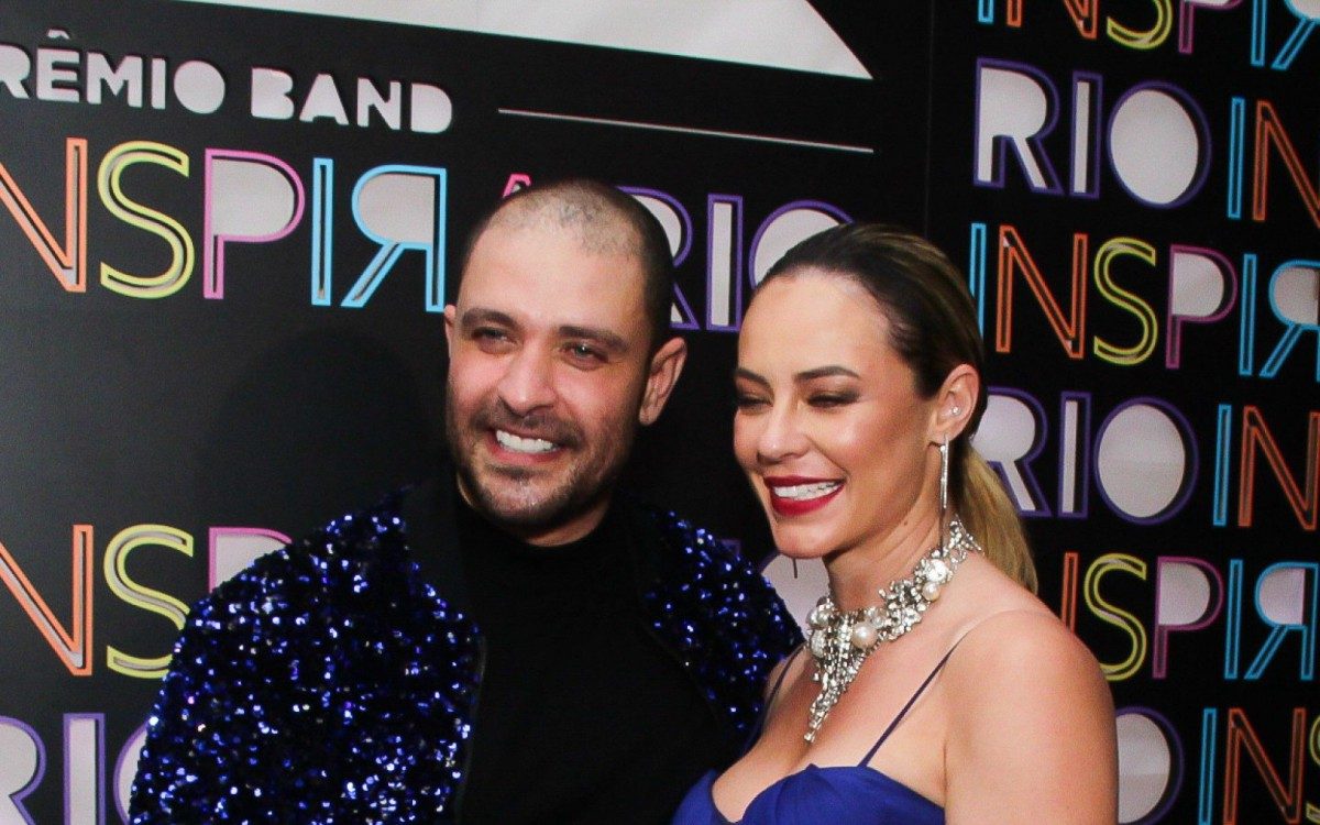 Diogo Nogueira e Paolla Oliveira na premia&ccedil;&atilde;o Band Inspira Rio, no Copacabana Palace, na noite desta ter&ccedil;a-feira