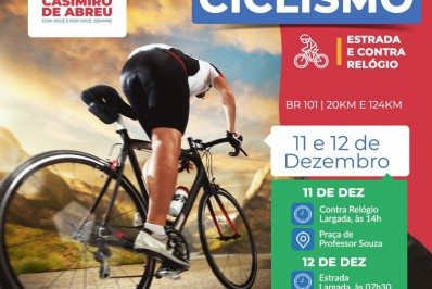 Casimiro recebe Etapa Estadual de Ciclismo de Estrada e Contra o Relógio neste final de semana