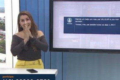 Que gafe! Âncora da Globo se equivoca e manda beijo para parte íntima de telespectador