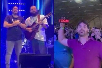 Vídeo! Em show de Jorge e Mateus, fã implora: 'Me come, pelo amor de Deus'