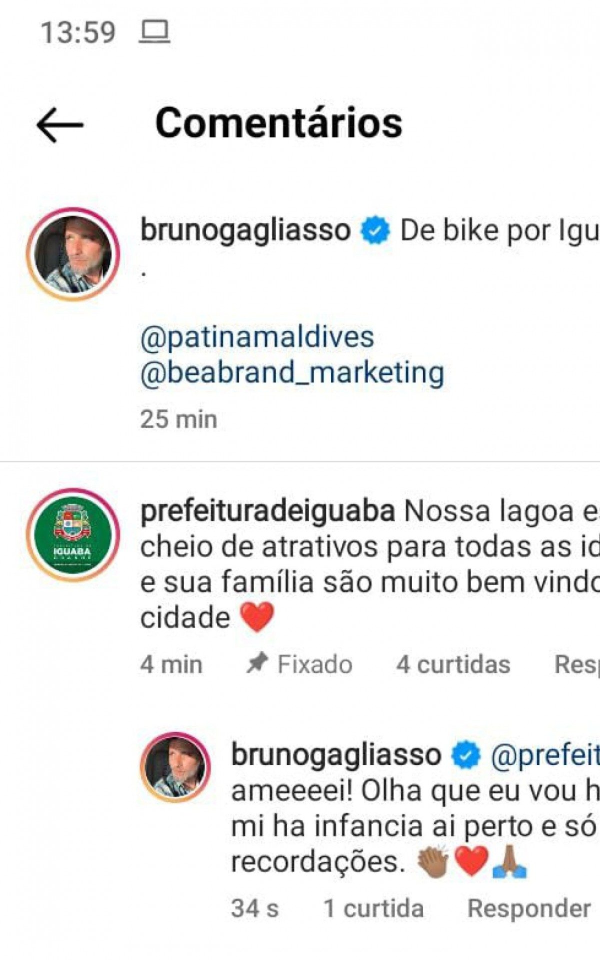 Print de bruno confessando que conhece regi&atilde;o
