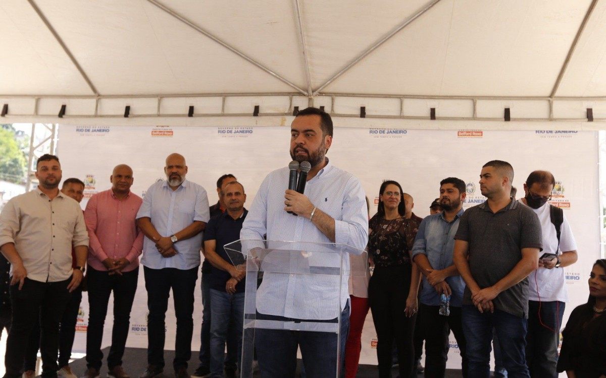 O governador Cl&Atilde;&iexcl;udio Castro anunciou uma s&Atilde;&copy;rie de investimentos para Belford Roxo