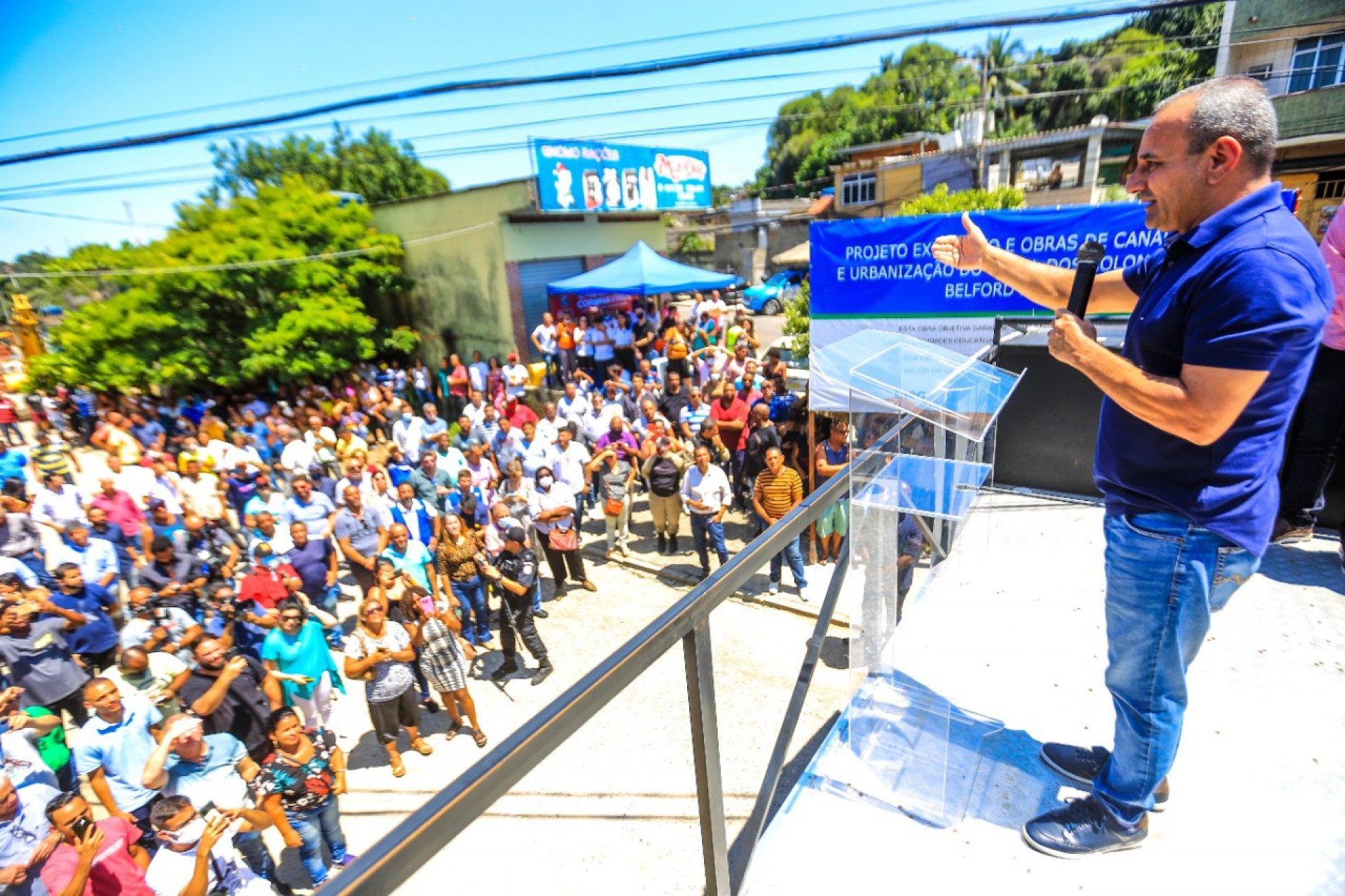 O prefeito Waguinho destacou o apoio do governo do Estado e o empenho da deputada Daniela do Waguinho e do deputado M&aacute;rcio Canella - Rafael Barreto / PMBR