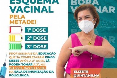 Terceira dose da vacinação para profissionais da Educação