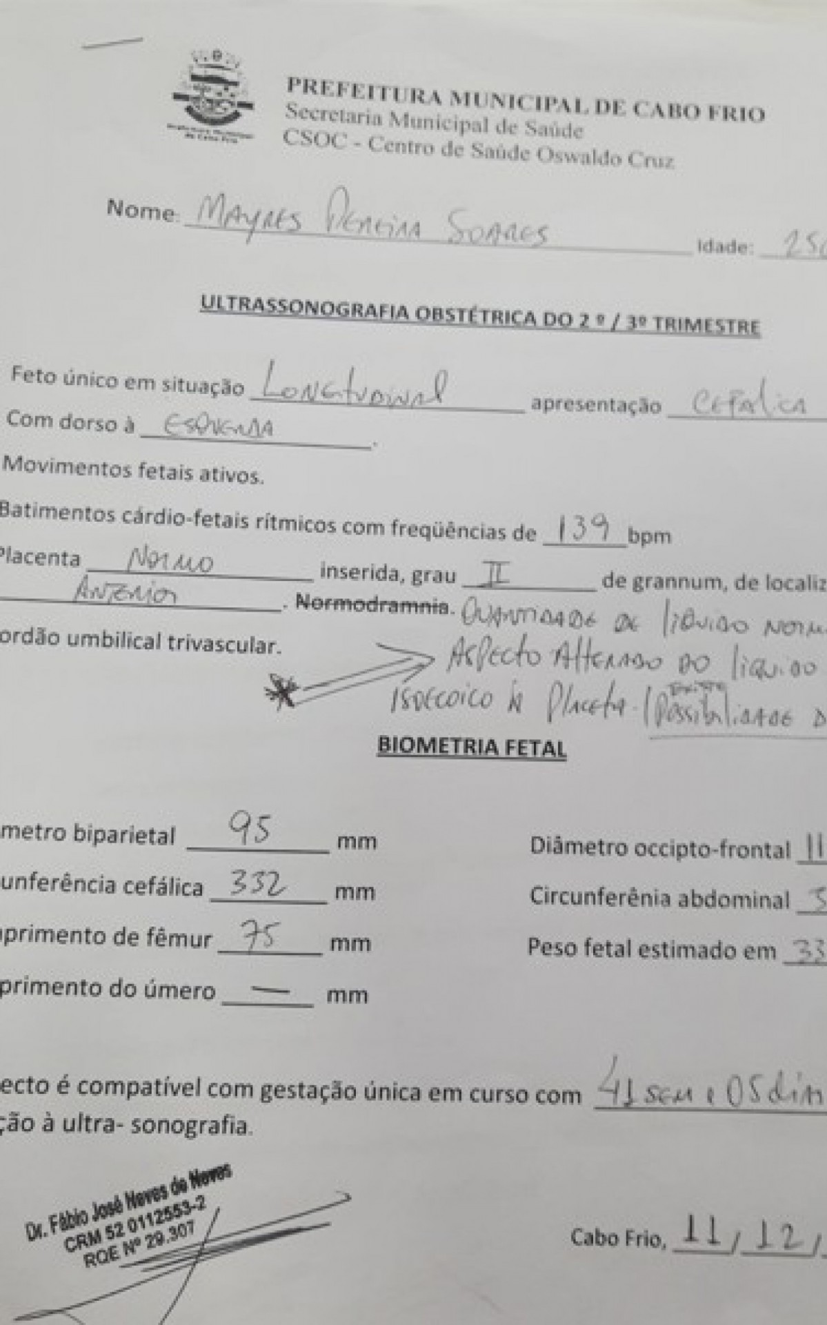 Filha de Mayres Soares morreu ap&oacute;s inalar mat&eacute;ria fecal. Av&oacute; acredita que indu&ccedil;&atilde;o do procedimento demorou, mesmo ap&oacute;s indica&ccedil;&atilde;o de ces&aacute;rea feita por outro profissional