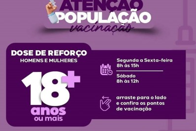 Maiores de 18 anos já podem receber dose de reforço contra a covid-19 em Meriti