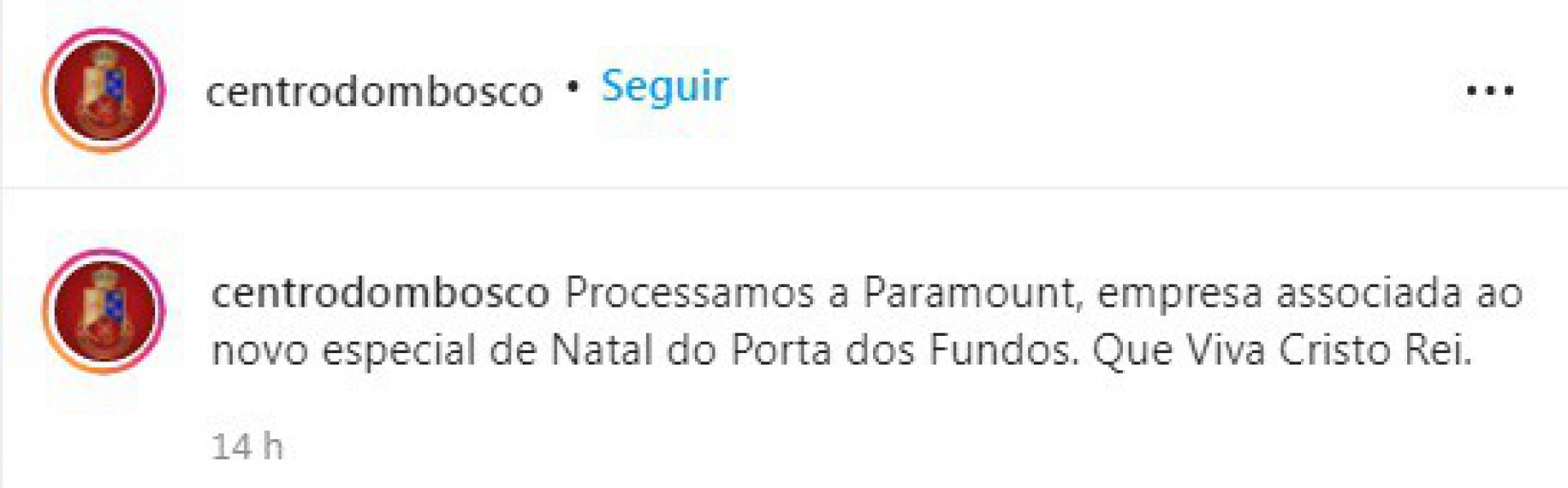 Centro Dom Bosco tenta censurar novo especial de Natal do Porta dos Fundos - Reprodução