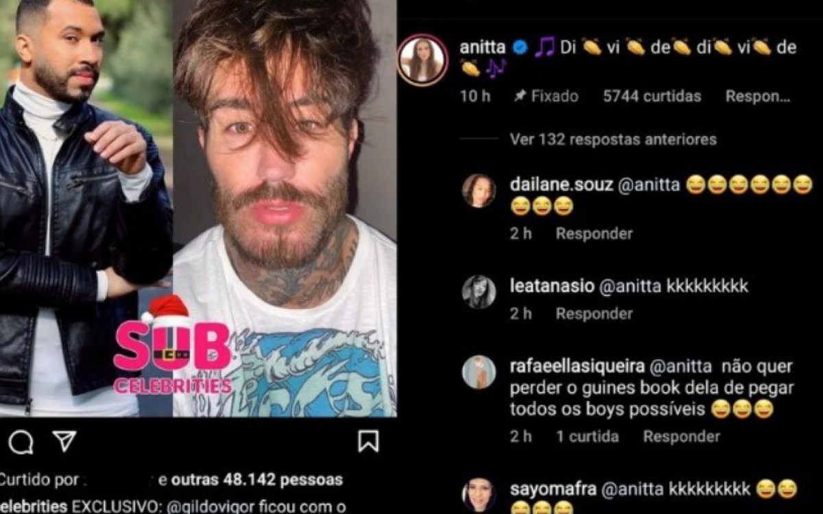 Anitta demonstra interesse em suposto affair de Gil do Vigor - Reprodução/Instagram