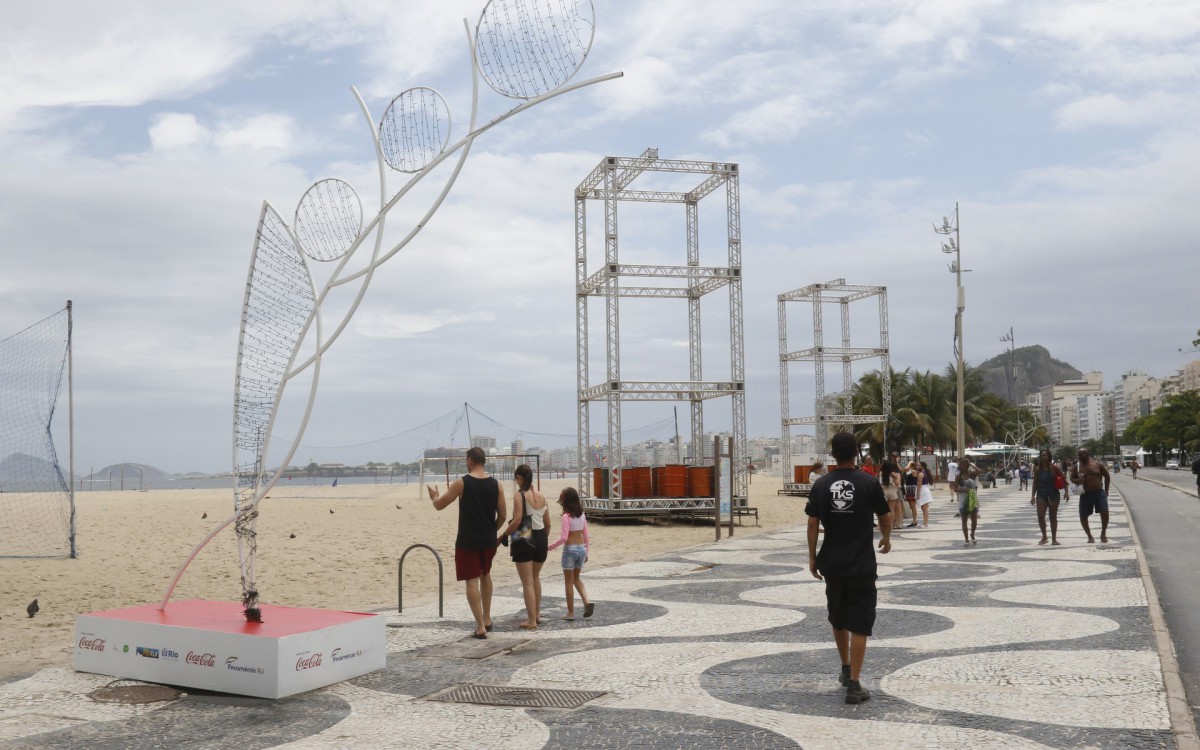 Geral - Movimentaçao na orla de Copacabana, zona sul do Rio. - Reginaldo Pimenta / Agencia O Dia