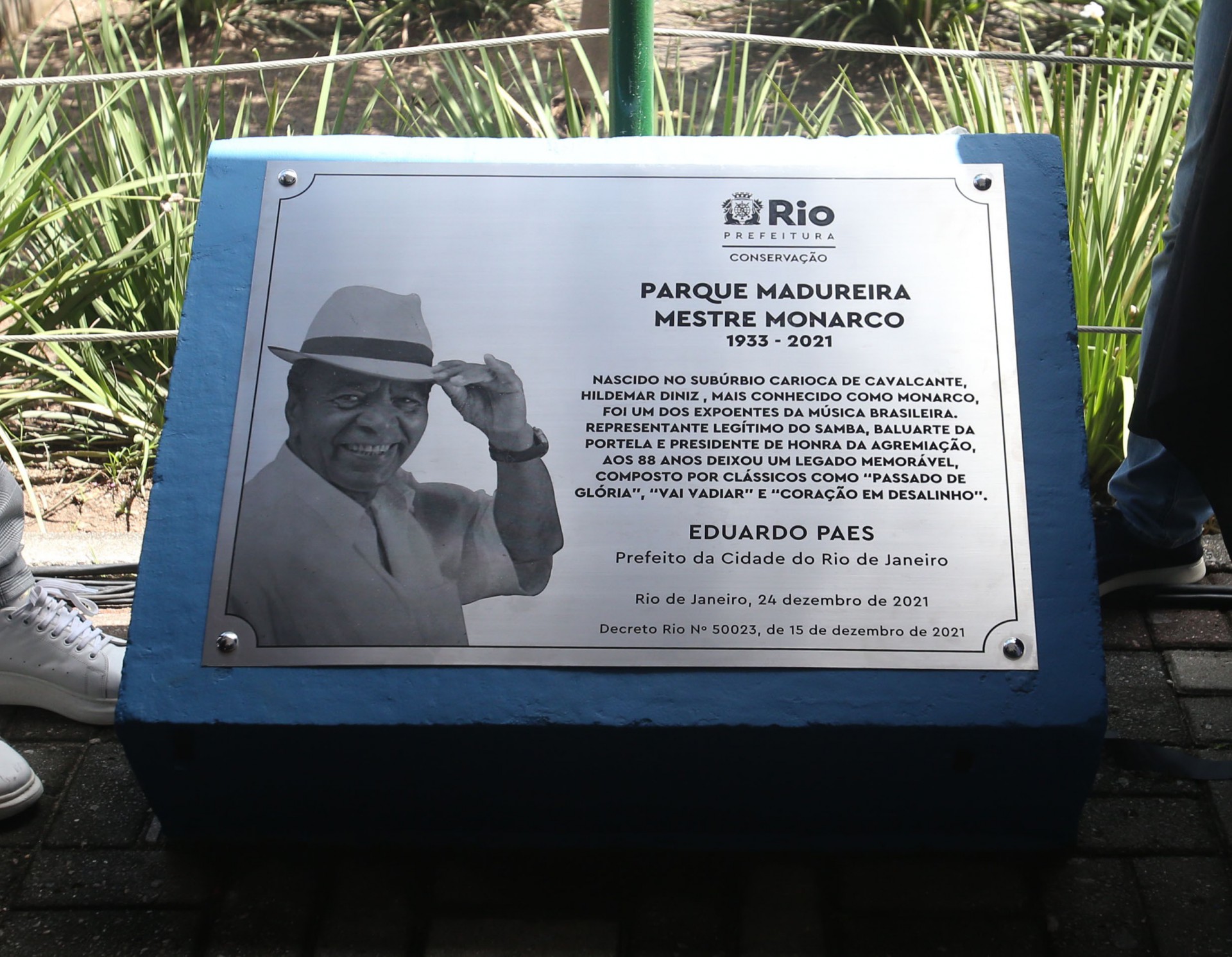 Prefeito Eduardo Paes inaugura placa em nome do Mestre Mornarco da Portela, no Parque Madureira    - Cleber Mendes/Ag&ecirc;ncia O Dia
