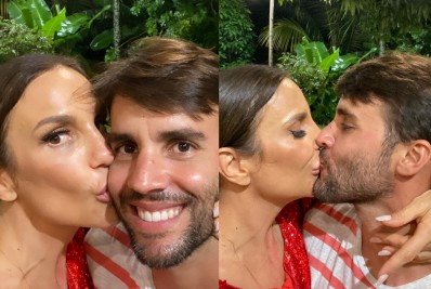 Após boatos de crise no casamento, Ivete Sangalo e esposo celebram o Natal com beijão