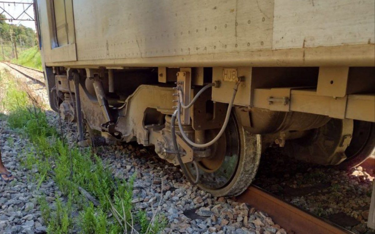 Trem descarrilou do ramal Japeri descarrilou na altura de Ricardo de Albuquerque  - Reprodução redes sociais / Agetransp