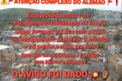 Postagens de traficantes ameaçam motociclistas que usam escape adulterado: 'O aviso foi dado' 