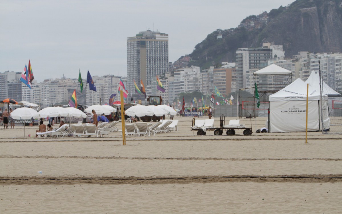 Movimenta&ccedil;&atilde;o na Praia de Copacabana, nesta quinta feira (30). - Marcos Porto/Ag&ecirc;ncia O Dia