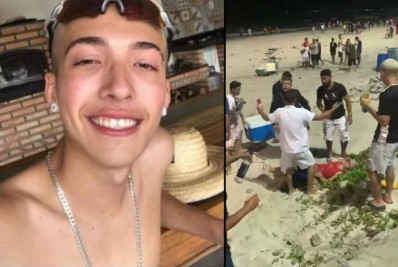 Jovem é atingido com gravidade no olho durante tumulto na Praia do Forte, em Cabo Frio