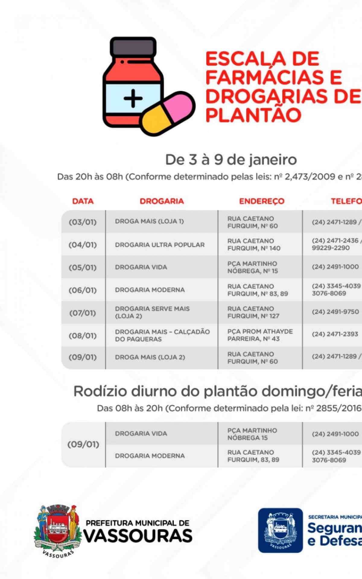 Listagem desta semana