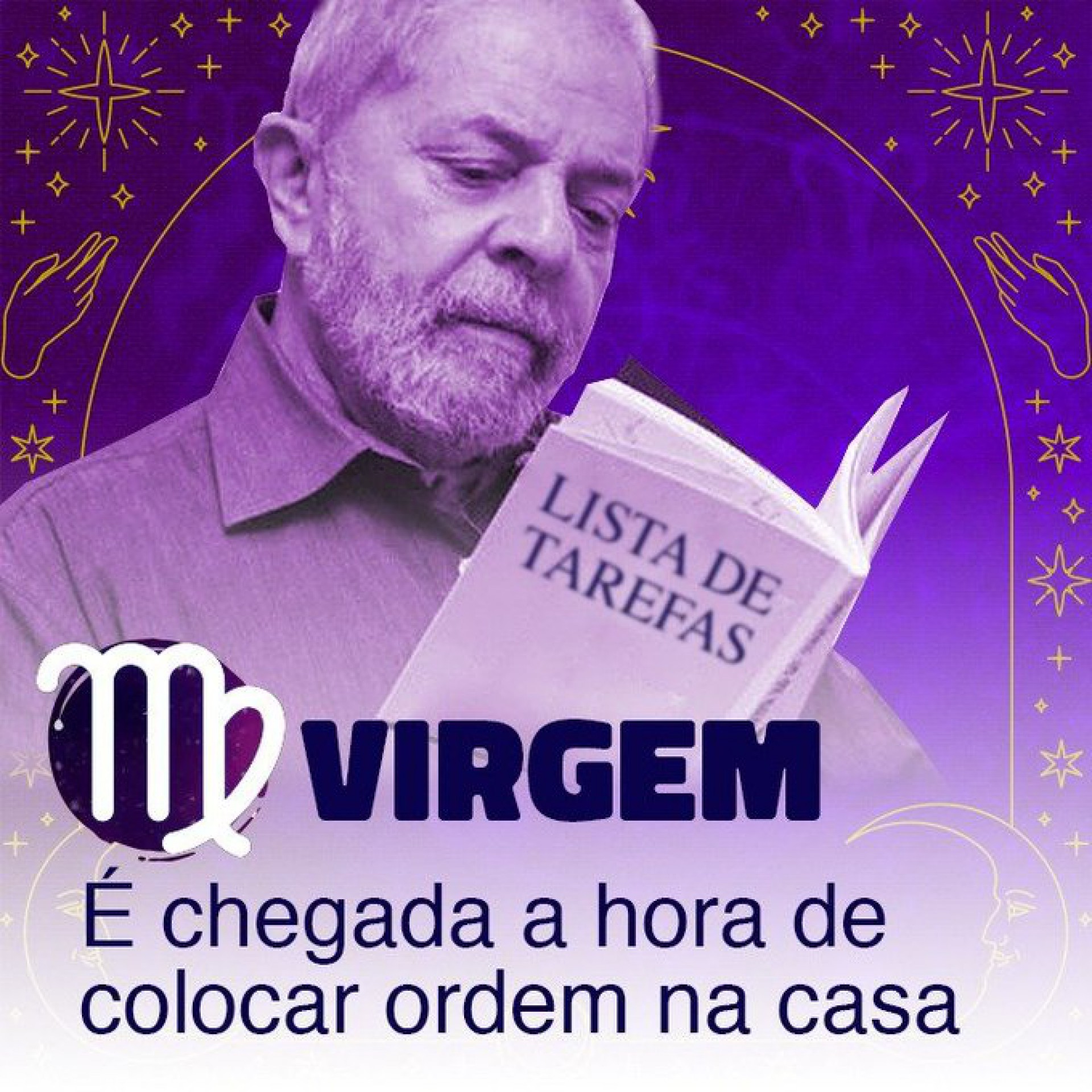 Ex-presidente Lula ainda não anunciou oficialmente a pré-candidatura, mas brincou com 'sinais dos astros' que apontam esperança, fartura e o retorno de 'alguém do passado' para o povo após as eleições de 2022
 - Reprodução Twitter