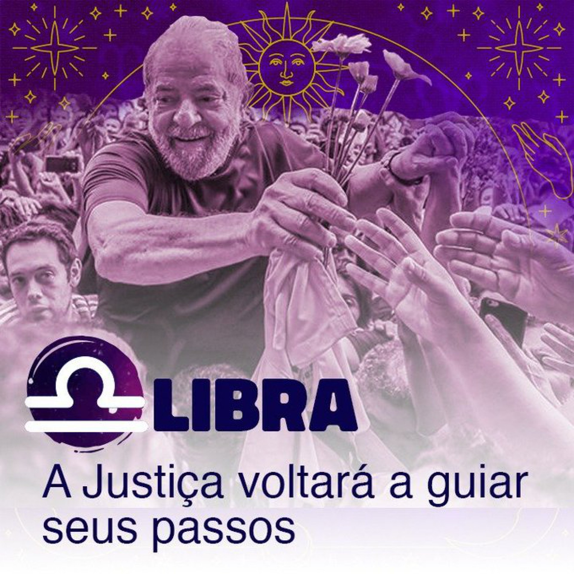 Ex-presidente Lula ainda não anunciou oficialmente a pré-candidatura, mas brincou com 'sinais dos astros' que apontam esperança, fartura e o retorno de 'alguém do passado' para o povo após as eleições de 2022
 - Reprodução Twitter