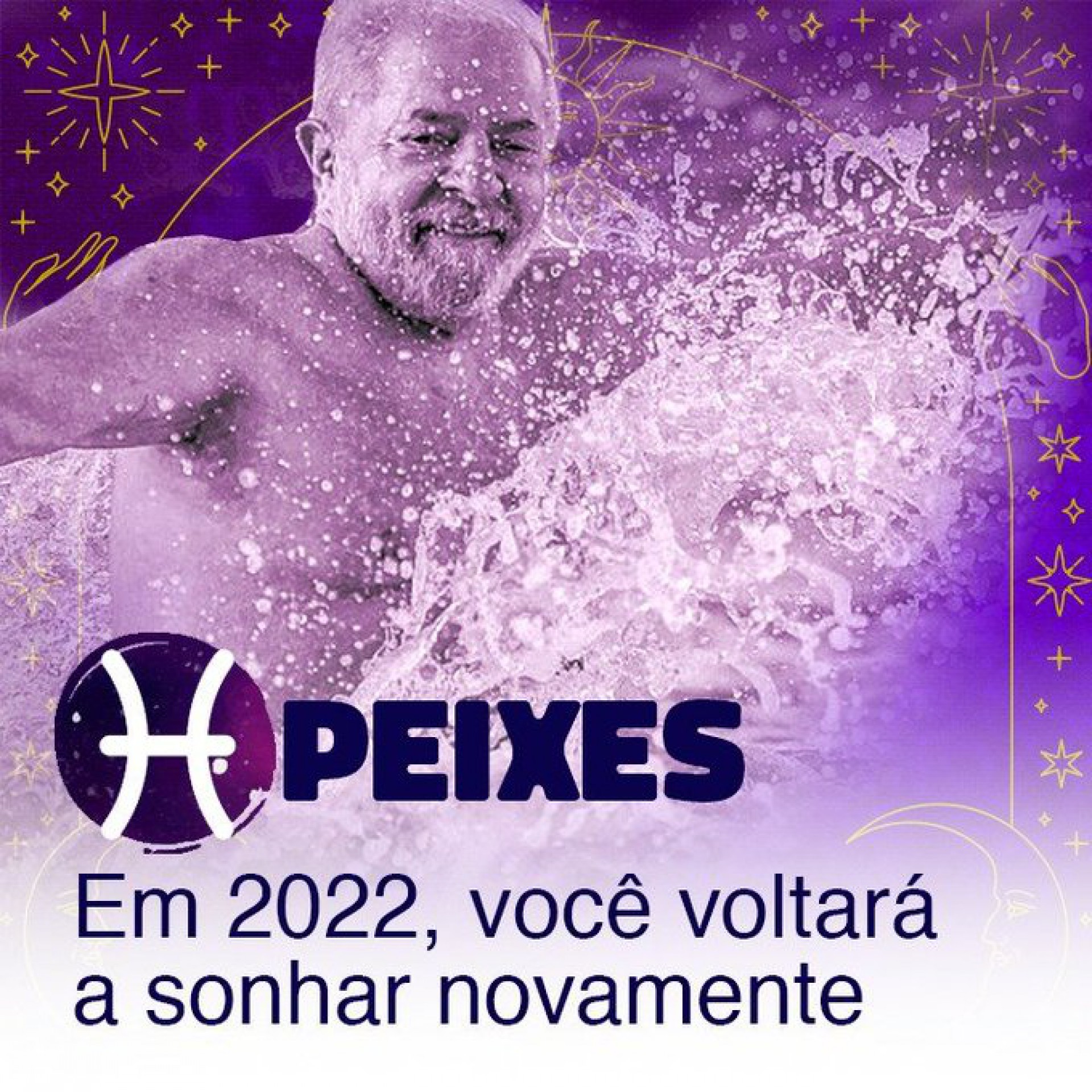 Ex-presidente Lula ainda não anunciou oficialmente a pré-candidatura, mas brincou com 'sinais dos astros' que apontam esperança, fartura e o retorno de 'alguém do passado' para o povo após as eleições de 2022
 - Reprodução Twitter