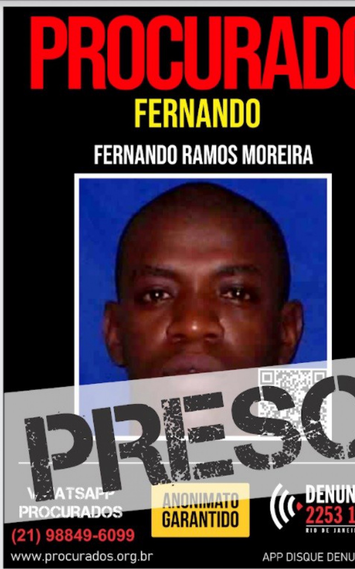Fernando Ramos Moreira foi preso na tarde desta sexta-feira