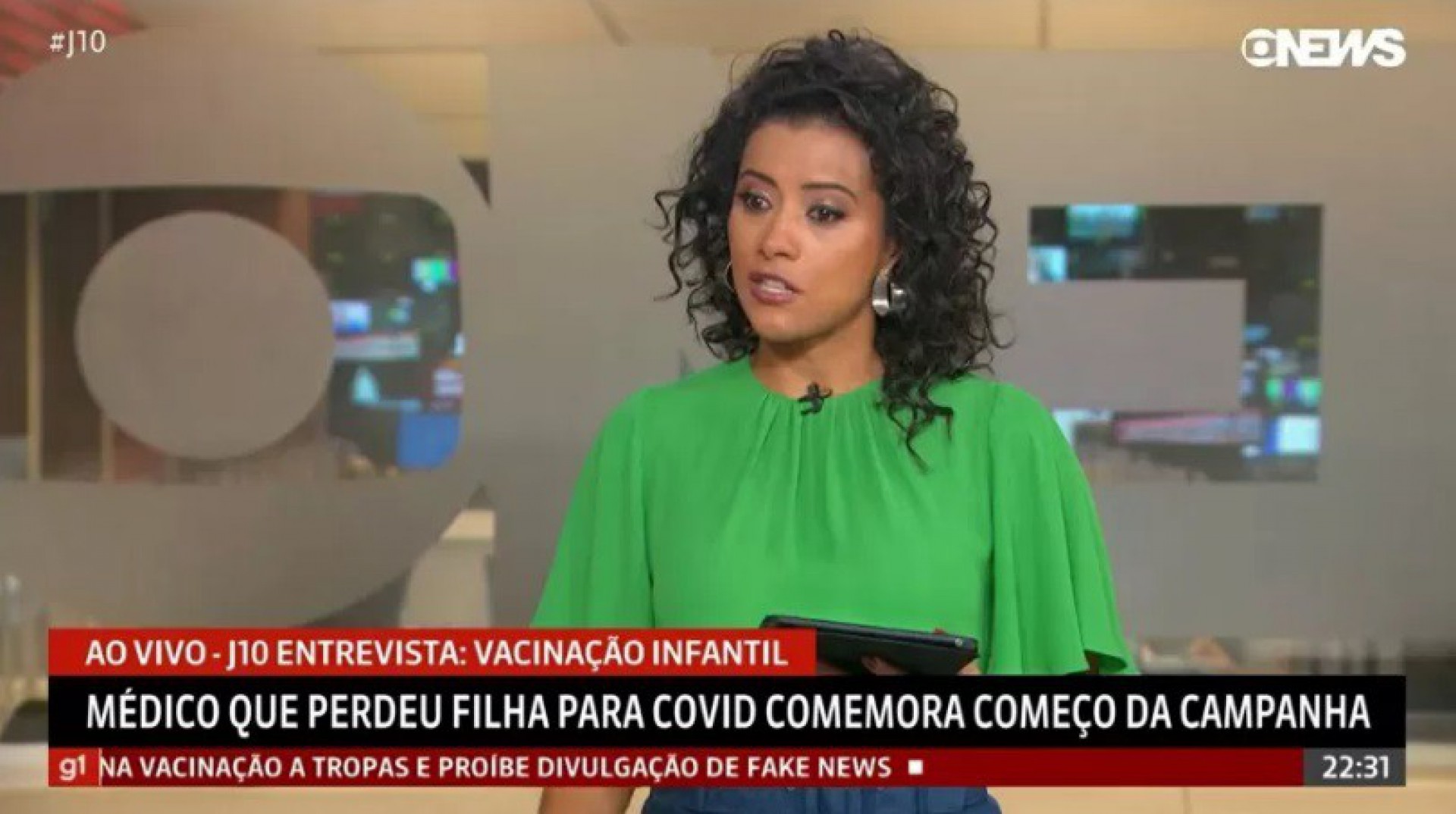 Aline Midlej se emociona ao entrevistar pai que perdeu a filha para a covid-19 - Reprodução