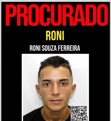 Roni está foragido da polícia desde o dia dos disparos - Foto: Divulgação Disque Denúncia
