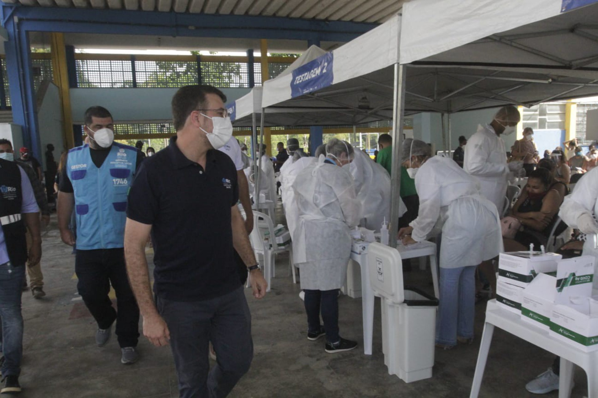 Prefeitura do Rio abriu um novo centro de testagem na Faculdade Cenetista Capitão Lemos Cunha, na Ilha do Governador. Na foto, o secretário municipal de Saúde Daniel Soranz - MARCOS PORTO/AGÊNCIA O DIA