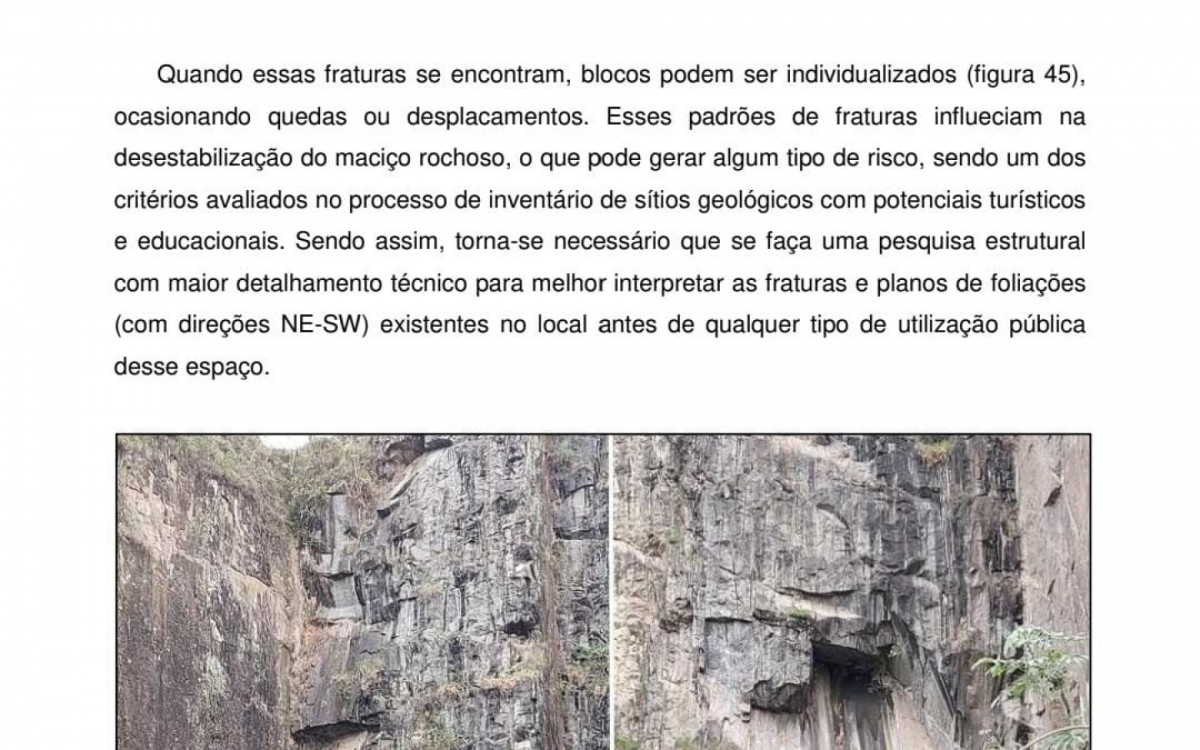 Fotos do trabalho do geólogo Matheus Henrique sobre a geodiversidade da Pedreira da Voldac em VR - Divulgação