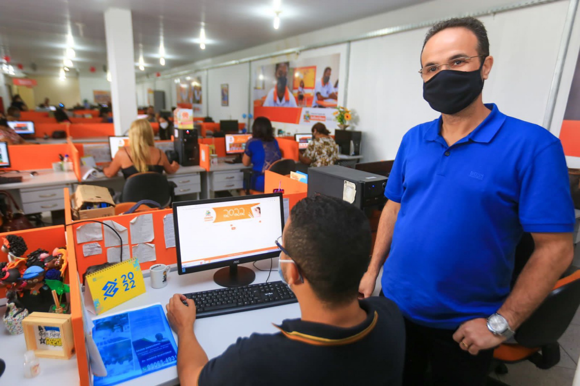 O secret&aacute;rio municipal de Educa&ccedil;&atilde;o, Denis Macedo, acompanhou a implanta&ccedil;&atilde;o do site - Rafael Barreto / PMBR