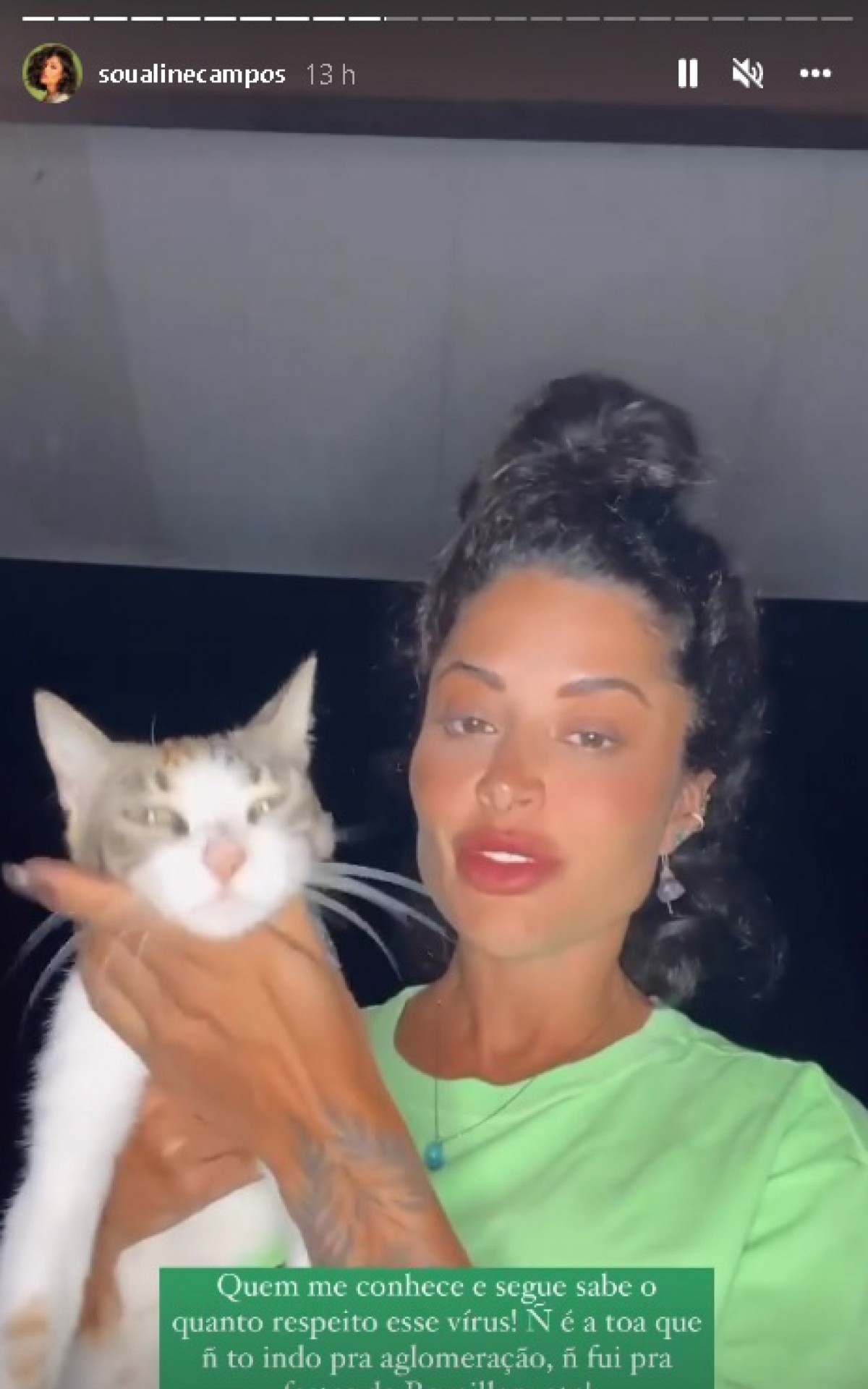 Aline Campos fala sobre pol&ecirc;mica envolvendo covid-19