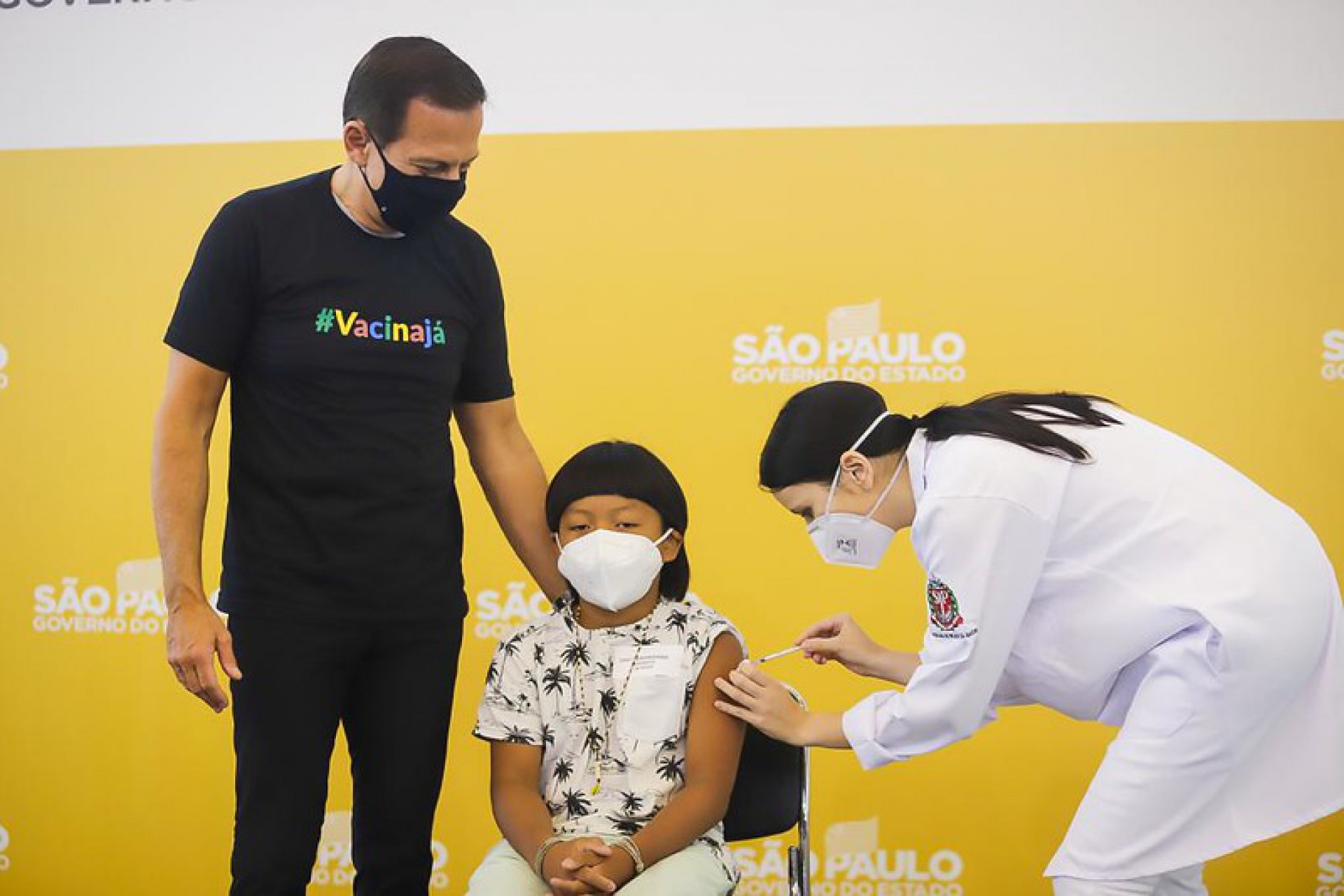 Criança indígena é primeira a ser vacinada contra a Covid-19 no Brasil  - Divulgação