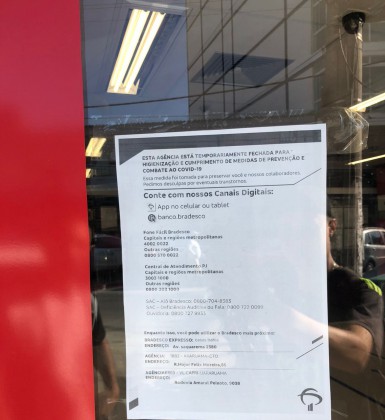 Comunicado do Banco  Bradesco, em Bacax&aacute; - Reprodu&ccedil;&atilde;o internet