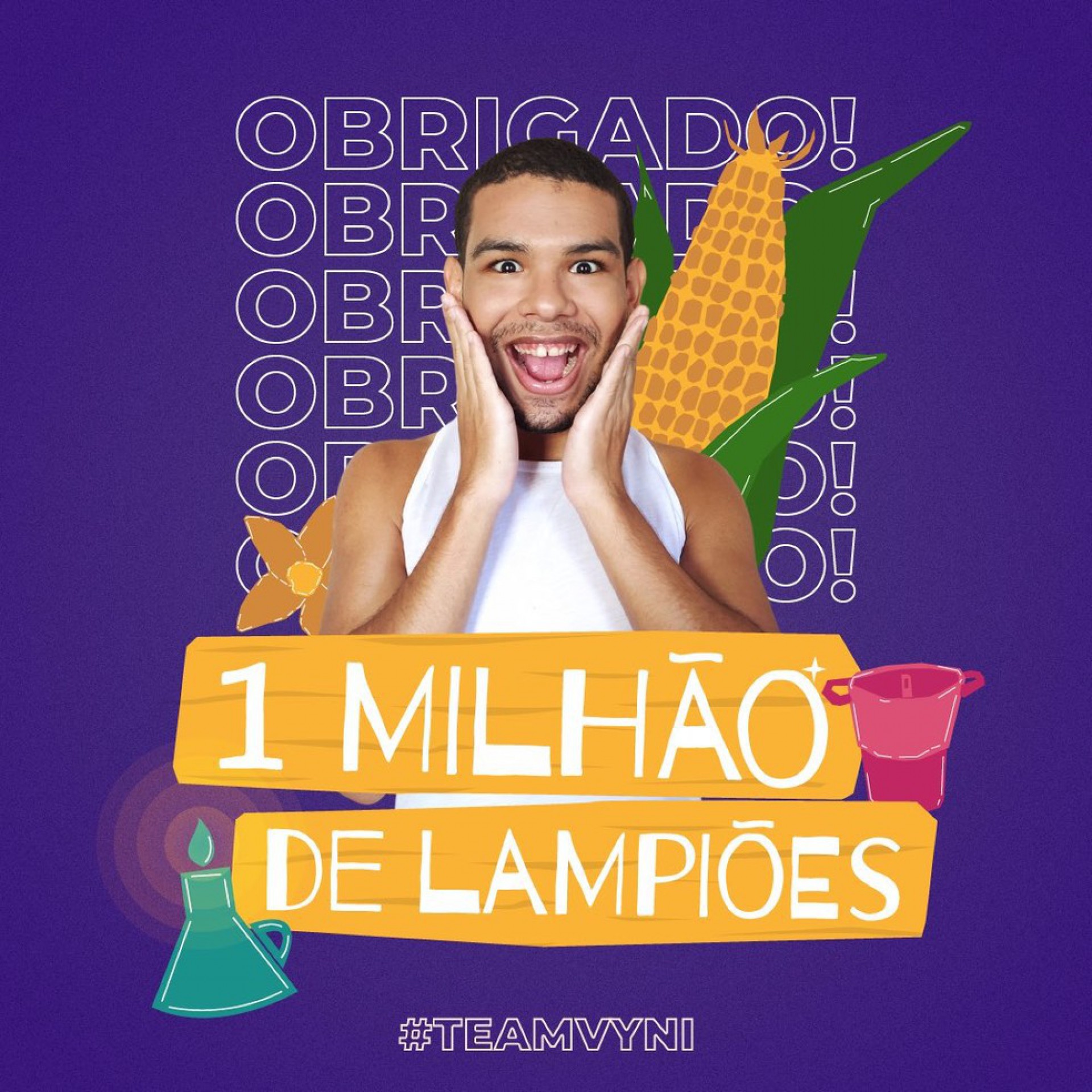 Vinicius é o primeiro participante do grupo pipoca a conquistar um milhão de seguidores. - Reprodução Internet