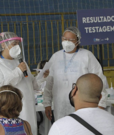 Posto de Testagem GREIP-Penha tem movimentação tranquila na manhã deste domingo (16) - Marcos Porto/Agência O Dia