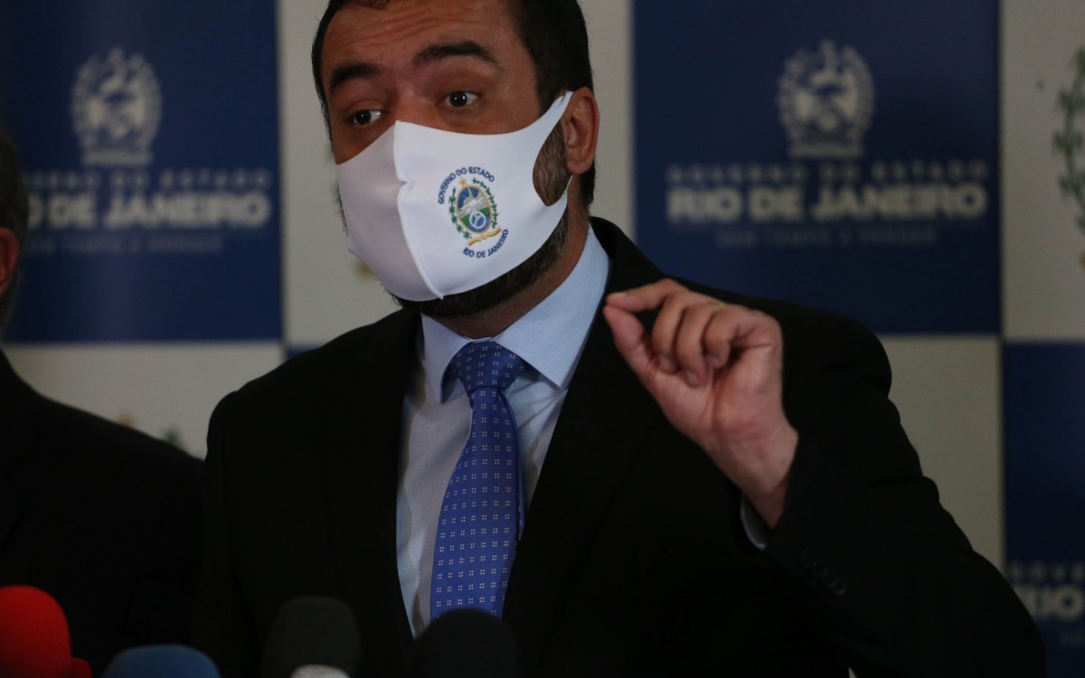 Rio,17/01/2022-LARANJEIRAS,Palacio Guanabara, coletiva com Governador Claudio Castro e o secretario de fazenda Nelson  Rocha sobre Plano de ecuperacao Fiscal. Na foto. Claudio Castro.Foto: Cleber Mendes/Ag&ecirc;ncia O Dia      