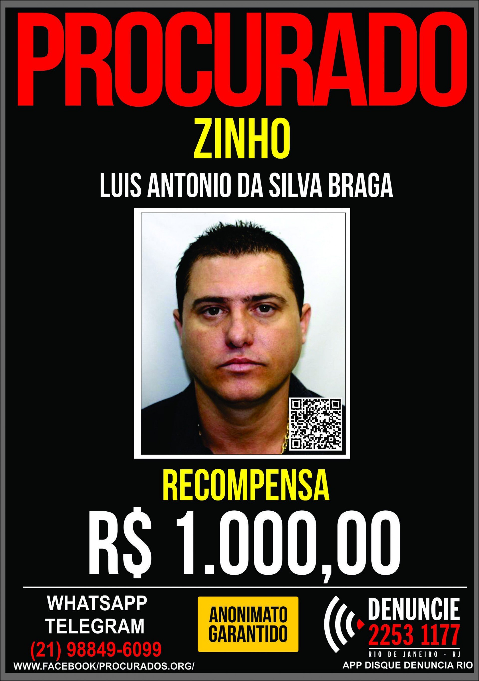 Foto de Zinho no Portal dos Procurados - Divulgação